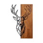 Wallity Red Deer 1 - Accesorio de Pared de Madera y Metal Nogal y Negro